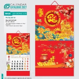 Lịch Bìa Treo 2027 NH Mẫu NH1819 (37 x 68cm) Ấn Phẩm Lịch Tết Eco Thân Thiện Môi Trường in logo doanh nghiệp quà tặng Tết tại Quà Tặng EcoTech VN