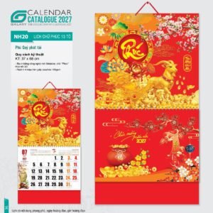 Lịch Bìa Treo 2027 NH Mẫu NH2021 (37 x 68cm) Ấn Phẩm Lịch Tết Eco Thân Thiện Môi Trường in logo doanh nghiệp quà tặng Tết tại Quà Tặng EcoTech VN