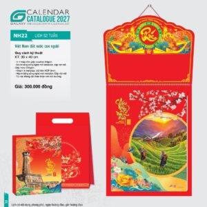 Lịch 52 Tuần 2027 NH Mẫu NH22 (30 x 40cm) Ấn Phẩm Lịch Tết Eco Thân Thiện Môi Trường in logo doanh nghiệp quà tặng Tết tại Quà Tặng EcoTech VN