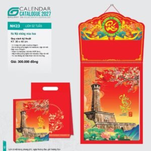 Lịch 52 Tuần 2027 NH Mẫu NH23 (30 x 40cm) Ấn Phẩm Lịch Tết Eco Thân Thiện Môi Trường in logo doanh nghiệp quà tặng Tết tại Quà Tặng EcoTech VN