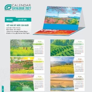 Lịch Để Bàn 2027 NH Mẫu NH5051 (24 x 16cm) Ấn Phẩm Lịch Tết Eco Thân Thiện Môi Trường in logo doanh nghiệp quà tặng Tết tại Quà Tặng EcoTech VN