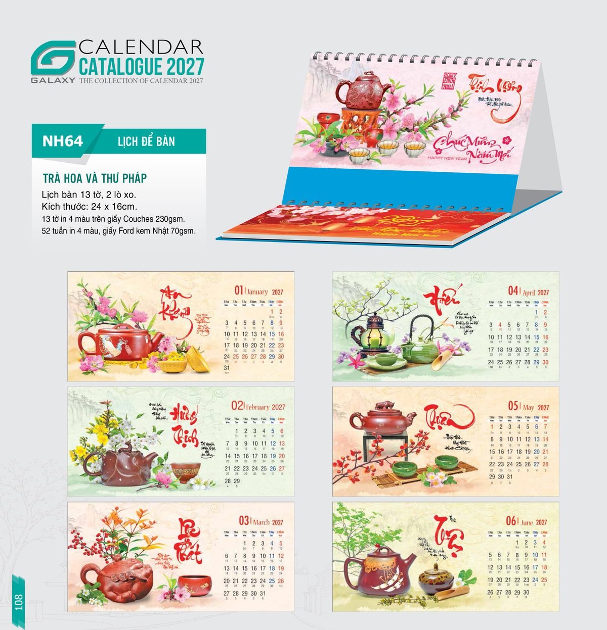 Lịch Để Bàn 2027 NH Mẫu NH6465 (24 x 16cm) Ấn Phẩm Lịch Tết Eco Thân Thiện Môi Trường Lịch Để Bàn 2027 NH Mẫu NH6465 (24 x 16cm) Ấn Phẩm Lịch Tết Eco Thân Thiện Môi Trường in logo doanh nghiệp quà tặng Tết tại Quà Tặng EcoTech VN
