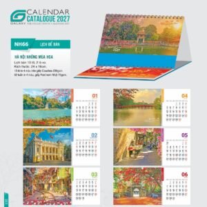 Lịch Để Bàn 2027 NH Mẫu NH66 (24 x 16cm) Ấn Phẩm Lịch Tết Eco Thân Thiện Môi Trường in logo doanh nghiệp quà tặng Tết tại Quà Tặng EcoTech VN