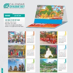 Lịch Để Bàn 2027 NH Mẫu NH6869 (24 x 16cm) Ấn Phẩm Lịch Tết Eco Thân Thiện Môi Trường in logo doanh nghiệp quà tặng Tết tại Quà Tặng EcoTech VN
