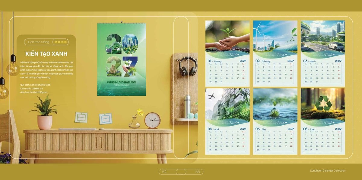 Lịch Bloc Cao Cấp SH 2027 SH22 Ấn Phẩm Lịch Tết Eco Thân Thiện Môi Trường