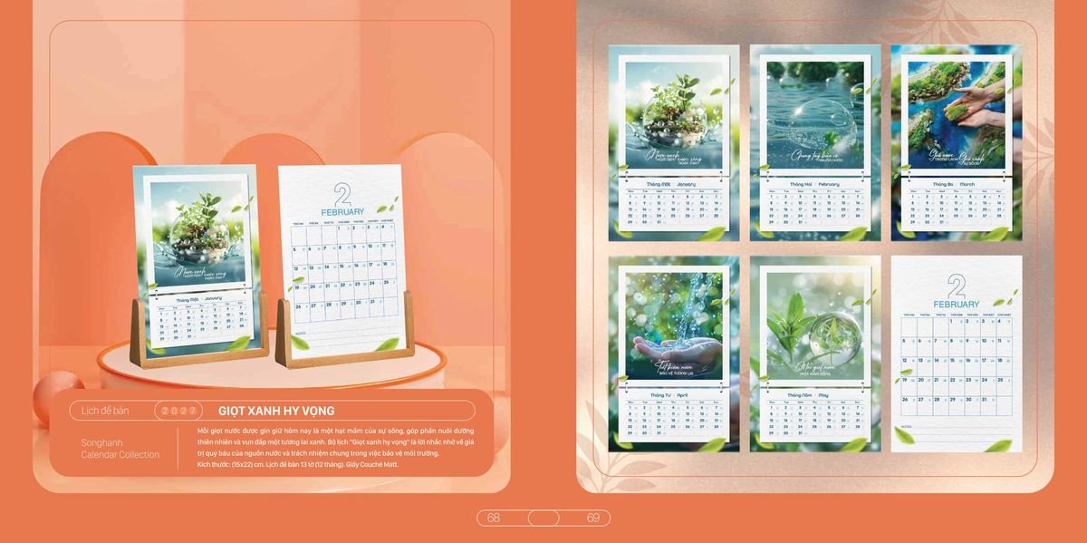 Lịch Bloc Cao Cấp SH 2027 SH29 Ấn Phẩm Lịch Tết Eco Thân Thiện Môi Trường