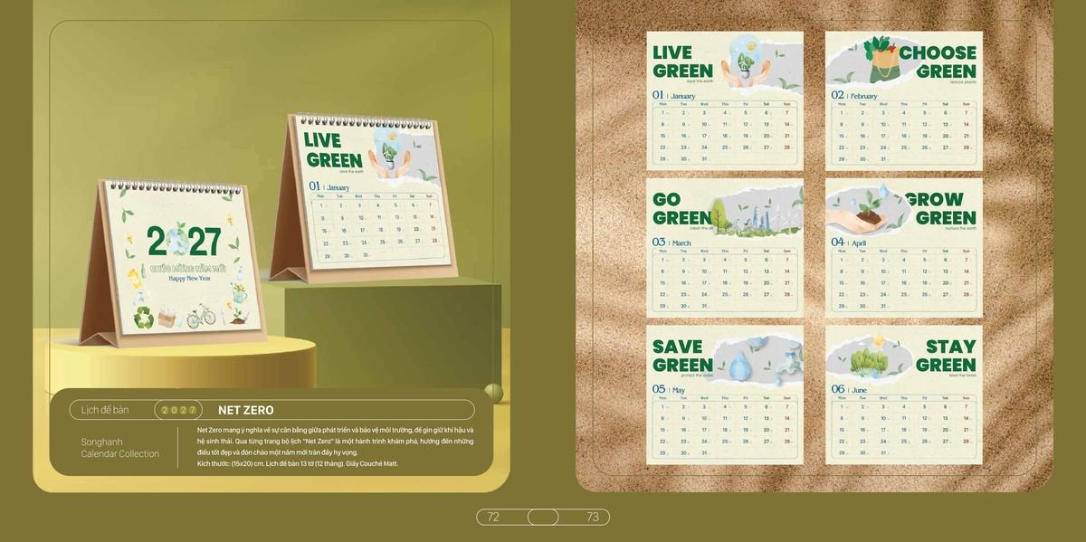 Lịch Bloc Cao Cấp SH 2027 SH31 Ấn Phẩm Lịch Tết Eco Thân Thiện Môi Trường