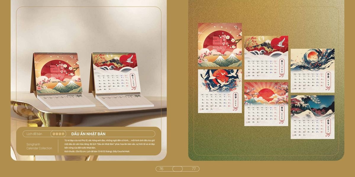 Lịch Bloc Cao Cấp SH 2027 SH33 Ấn Phẩm Lịch Tết Eco Thân Thiện Môi Trường