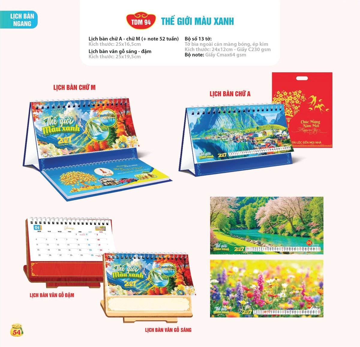 Lịch Bloc Siêu Cực Đại 2027 TDM51 Ấn Phẩm Lịch Tết Eco Thân Thiện Môi Trường