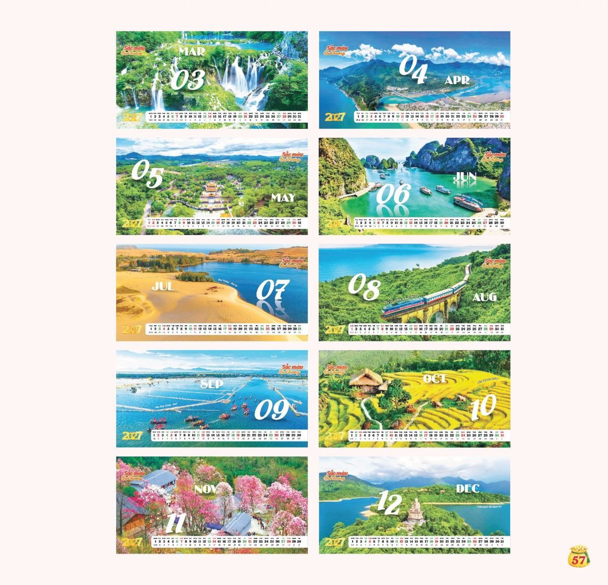 Lịch Bloc Siêu Cực Đại 2027 TDM54 Ấn Phẩm Lịch Tết Eco Thân Thiện Môi Trường