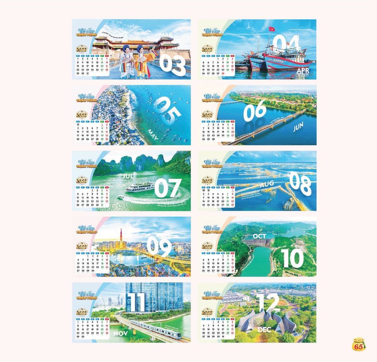 Lịch Bloc Siêu Cực Đại 2027 TDM62 Ấn Phẩm Lịch Tết Eco Thân Thiện Môi Trường