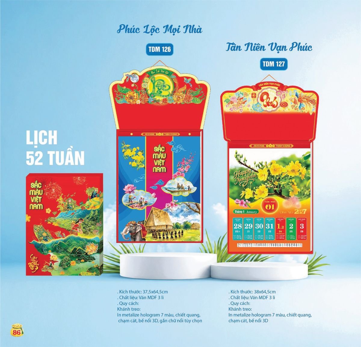 Lịch Bloc Siêu Cực Đại 2027 TDM83 Ấn Phẩm Lịch Tết Eco Thân Thiện Môi Trường