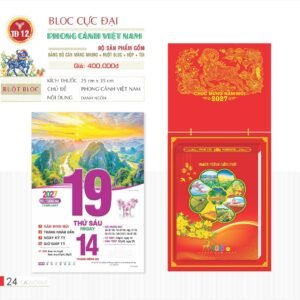 Lịch Bloc Cực Đại 2027 TD Mẫu TD12 (29 x 41 cm) Ấn Phẩm Lịch Tết Eco Thân Thiện Môi Trường in logo doanh nghiệp quà tặng Tết tại Quà Tặng EcoTech VN
