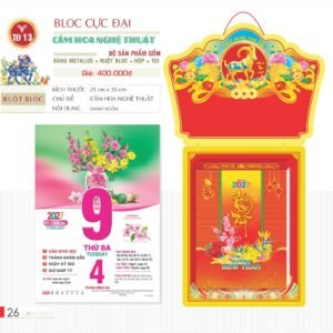 Lịch Bloc Cực Đại 2027 TD Mẫu TD13 (29 x 41 cm) Ấn Phẩm Lịch Tết Eco Thân Thiện Môi Trường in logo doanh nghiệp quà tặng Tết tại Quà Tặng EcoTech VN