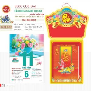 Lịch Bloc Cực Đại 2027 TD Mẫu TD14 (29 x 41 cm) Ấn Phẩm Lịch Tết Eco Thân Thiện Môi Trường in logo doanh nghiệp quà tặng Tết tại Quà Tặng EcoTech VN