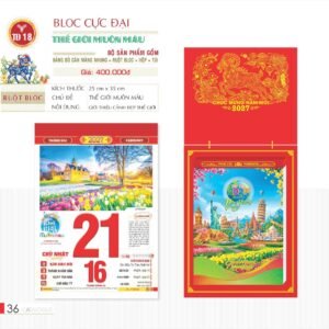 Lịch Bloc Cực Đại 2027 TD Mẫu TD18 (29 x 41 cm) Ấn Phẩm Lịch Tết Eco Thân Thiện Môi Trường in logo doanh nghiệp quà tặng Tết tại Quà Tặng EcoTech VN
