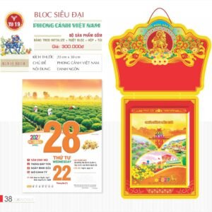Lịch Bloc Siêu Đại 2027 TD Mẫu TD19 (20 x 30 cm) Ấn Phẩm Lịch Tết Eco Thân Thiện Môi Trường in logo doanh nghiệp quà tặng Tết tại Quà Tặng EcoTech VN