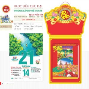 Lịch Bloc Siêu Cực Đại 2027 TD Mẫu TD2 (38 x 53 cm) Ấn Phẩm Lịch Tết Eco Thân Thiện Môi Trường in logo doanh nghiệp quà tặng Tết tại Quà Tặng EcoTech VN
