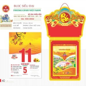 Lịch Bloc Siêu Đại 2027 TD Mẫu TD20 (20 x 30 cm) Ấn Phẩm Lịch Tết Eco Thân Thiện Môi Trường in logo doanh nghiệp quà tặng Tết tại Quà Tặng EcoTech VN