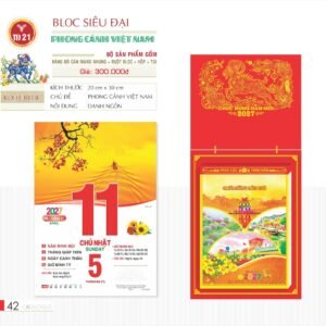 Lịch Bloc Siêu Đại 2027 TD Mẫu TD21 (20 x 30 cm) Ấn Phẩm Lịch Tết Eco Thân Thiện Môi Trường in logo doanh nghiệp quà tặng Tết tại Quà Tặng EcoTech VN