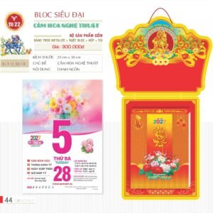 Lịch Bloc Siêu Đại 2027 TD Mẫu TD22 (20 x 30 cm) Ấn Phẩm Lịch Tết Eco Thân Thiện Môi Trường in logo doanh nghiệp quà tặng Tết tại Quà Tặng EcoTech VN