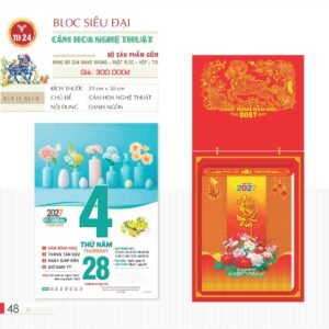 Lịch Bloc Siêu Đại 2027 TD Mẫu TD24 (20 x 30 cm) Ấn Phẩm Lịch Tết Eco Thân Thiện Môi Trường in logo doanh nghiệp quà tặng Tết tại Quà Tặng EcoTech VN