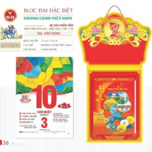 Lịch Bloc Đại Đặc Biệt 2027 TD Mẫu TD28 (29 x 41 cm) Ấn Phẩm Lịch Tết Eco Thân Thiện Môi Trường in logo doanh nghiệp quà tặng Tết tại Quà Tặng EcoTech VN