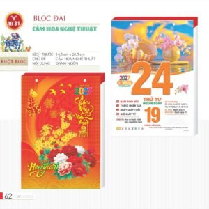 Lịch Bloc 2027 TD Mẫu TD31 (29 x 41 cm) Ấn Phẩm Lịch Tết Eco Thân Thiện Môi Trường in logo doanh nghiệp quà tặng Tết tại Quà Tặng EcoTech VN