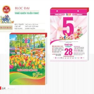 Lịch Bloc 2027 TD Mẫu TD32 (29 x 41 cm) Ấn Phẩm Lịch Tết Eco Thân Thiện Môi Trường in logo doanh nghiệp quà tặng Tết tại Quà Tặng EcoTech VN