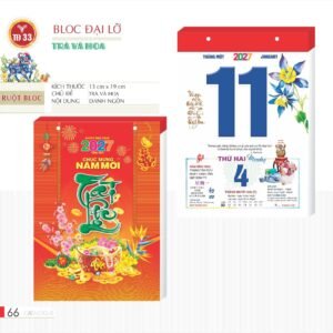 Lịch Bloc 2027 TD Mẫu TD33 (29 x 41 cm) Ấn Phẩm Lịch Tết Eco Thân Thiện Môi Trường in logo doanh nghiệp quà tặng Tết tại Quà Tặng EcoTech VN