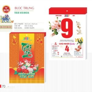 Lịch Bloc 2027 TD Mẫu TD35 (29 x 41 cm) Ấn Phẩm Lịch Tết Eco Thân Thiện Môi Trường in logo doanh nghiệp quà tặng Tết tại Quà Tặng EcoTech VN