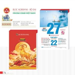 Lịch Bloc 2027 TD Mẫu TD38 (29 x 41 cm) Ấn Phẩm Lịch Tết Eco Thân Thiện Môi Trường in logo doanh nghiệp quà tặng Tết tại Quà Tặng EcoTech VN
