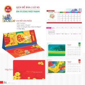 Lịch Để Bàn 2027 TD Mẫu TD43 (14 x 24cm) Ấn Phẩm Lịch Tết Eco Thân Thiện Môi Trường in logo doanh nghiệp quà tặng Tết tại Quà Tặng EcoTech VN