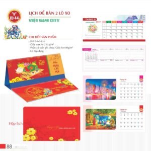 Lịch Để Bàn 2027 TD Mẫu TD44 (14 x 24cm) Ấn Phẩm Lịch Tết Eco Thân Thiện Môi Trường in logo doanh nghiệp quà tặng Tết tại Quà Tặng EcoTech VN