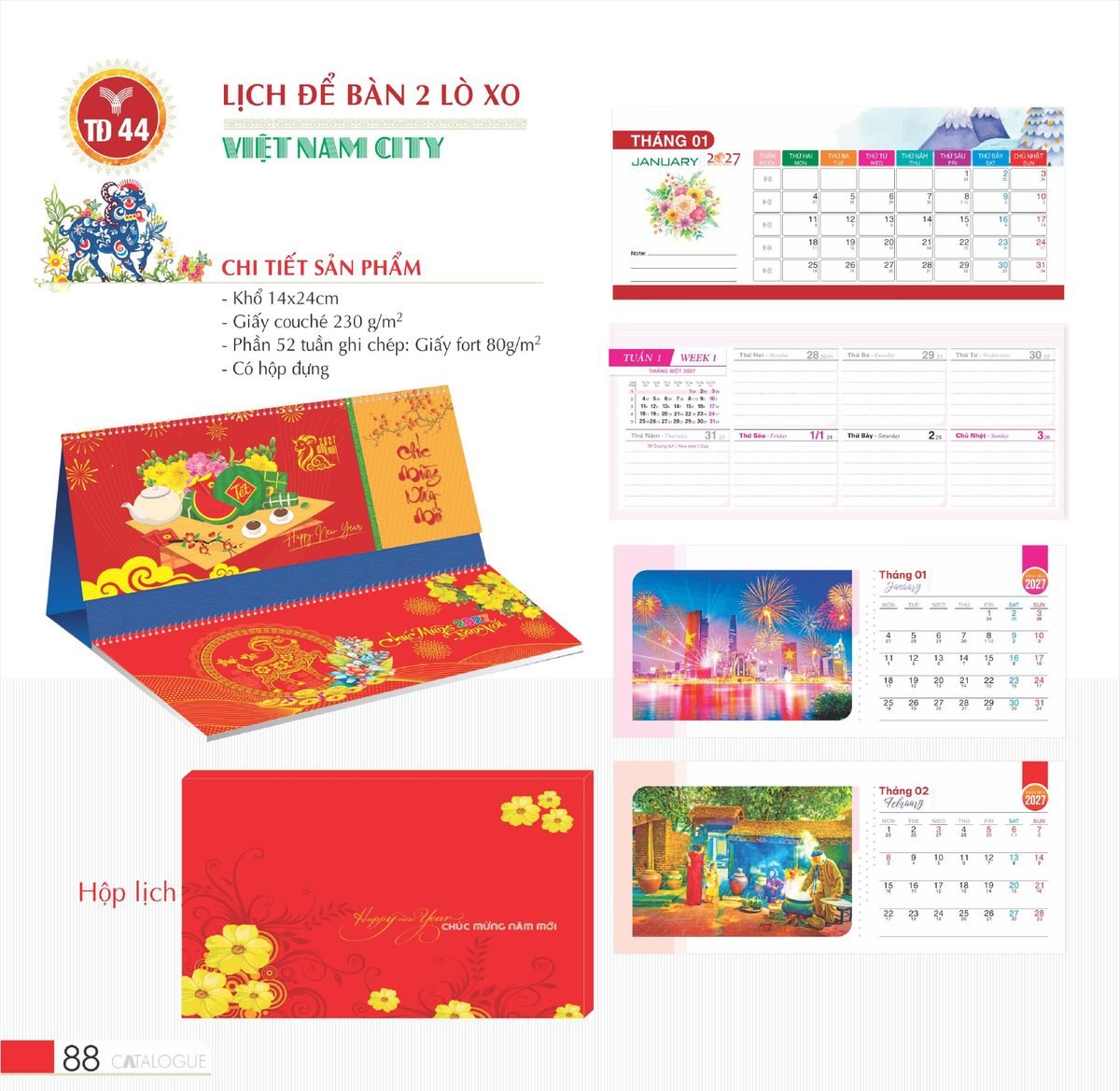 Lịch Để Bàn 2027 TD Mẫu TD44 (14 x 24cm) Ấn Phẩm Lịch Tết Eco Thân Thiện Môi Trường Lịch Để Bàn 2027 TD Mẫu TD44 (14 x 24cm) Ấn Phẩm Lịch Tết Eco Thân Thiện Môi Trường in logo doanh nghiệp quà tặng Tết tại Quà Tặng EcoTech VN