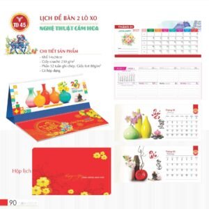 Lịch Để Bàn 2027 TD Mẫu TD45 (14 x 24cm) Ấn Phẩm Lịch Tết Eco Thân Thiện Môi Trường in logo doanh nghiệp quà tặng Tết tại Quà Tặng EcoTech VN