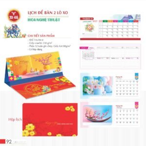Lịch Để Bàn 2027 TD Mẫu TD46 (14 x 24cm) Ấn Phẩm Lịch Tết Eco Thân Thiện Môi Trường in logo doanh nghiệp quà tặng Tết tại Quà Tặng EcoTech VN