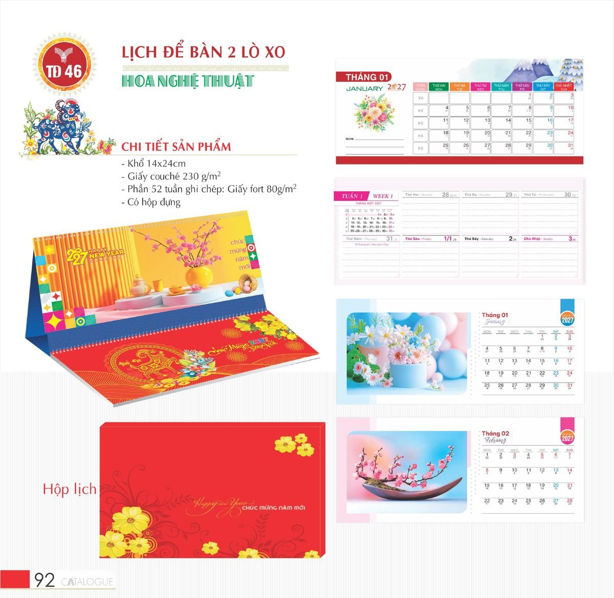 Lịch Để Bàn 2027 TD Mẫu TD46 (14 x 24cm) Ấn Phẩm Lịch Tết Eco Thân Thiện Môi Trường Lịch Để Bàn 2027 TD Mẫu TD46 (14 x 24cm) Ấn Phẩm Lịch Tết Eco Thân Thiện Môi Trường in logo doanh nghiệp quà tặng Tết tại Quà Tặng EcoTech VN