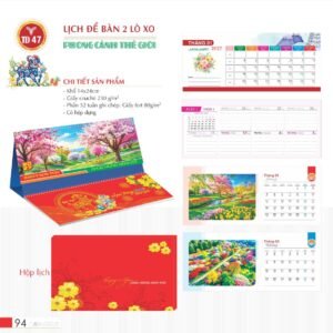 Lịch Để Bàn 2027 TD Mẫu TD47 (14 x 24cm) Ấn Phẩm Lịch Tết Eco Thân Thiện Môi Trường in logo doanh nghiệp quà tặng Tết tại Quà Tặng EcoTech VN