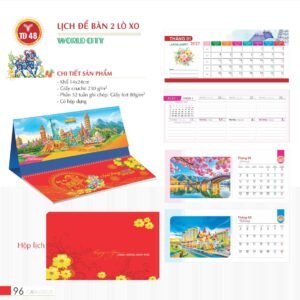 Lịch Để Bàn 2027 TD Mẫu TD48 (14 x 24cm) Ấn Phẩm Lịch Tết Eco Thân Thiện Môi Trường in logo doanh nghiệp quà tặng Tết tại Quà Tặng EcoTech VN