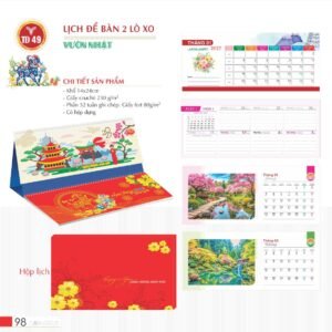 Lịch Để Bàn 2027 TD Mẫu TD49 (14 x 24cm) Ấn Phẩm Lịch Tết Eco Thân Thiện Môi Trường in logo doanh nghiệp quà tặng Tết tại Quà Tặng EcoTech VN