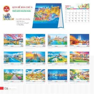 Lịch Bàn Chữ A 2027 TD Mẫu TD56 (19 x 19cm) Ấn Phẩm Lịch Tết Eco Thân Thiện Môi Trường in logo doanh nghiệp quà tặng Tết tại Quà Tặng EcoTech VN