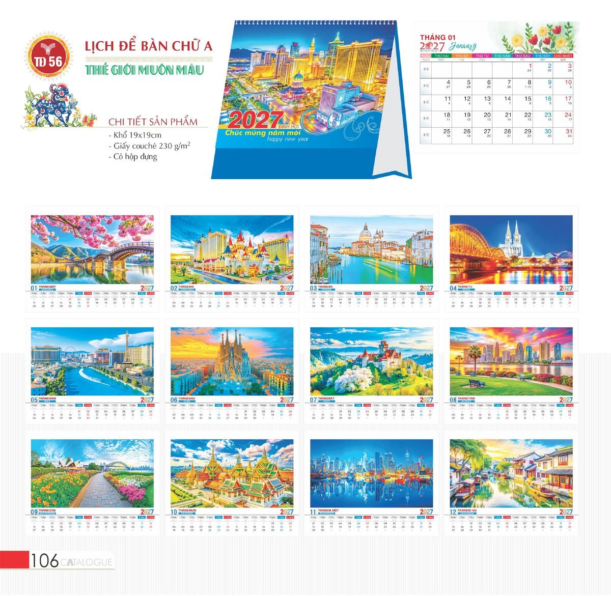 Lịch Bàn Chữ A 2027 TD Mẫu TD56 (19 x 19cm) Ấn Phẩm Lịch Tết Eco Thân Thiện Môi Trường Lịch Bàn Chữ A 2027 TD Mẫu TD56 (19 x 19cm) Ấn Phẩm Lịch Tết Eco Thân Thiện Môi Trường in logo doanh nghiệp quà tặng Tết tại Quà Tặng EcoTech VN
