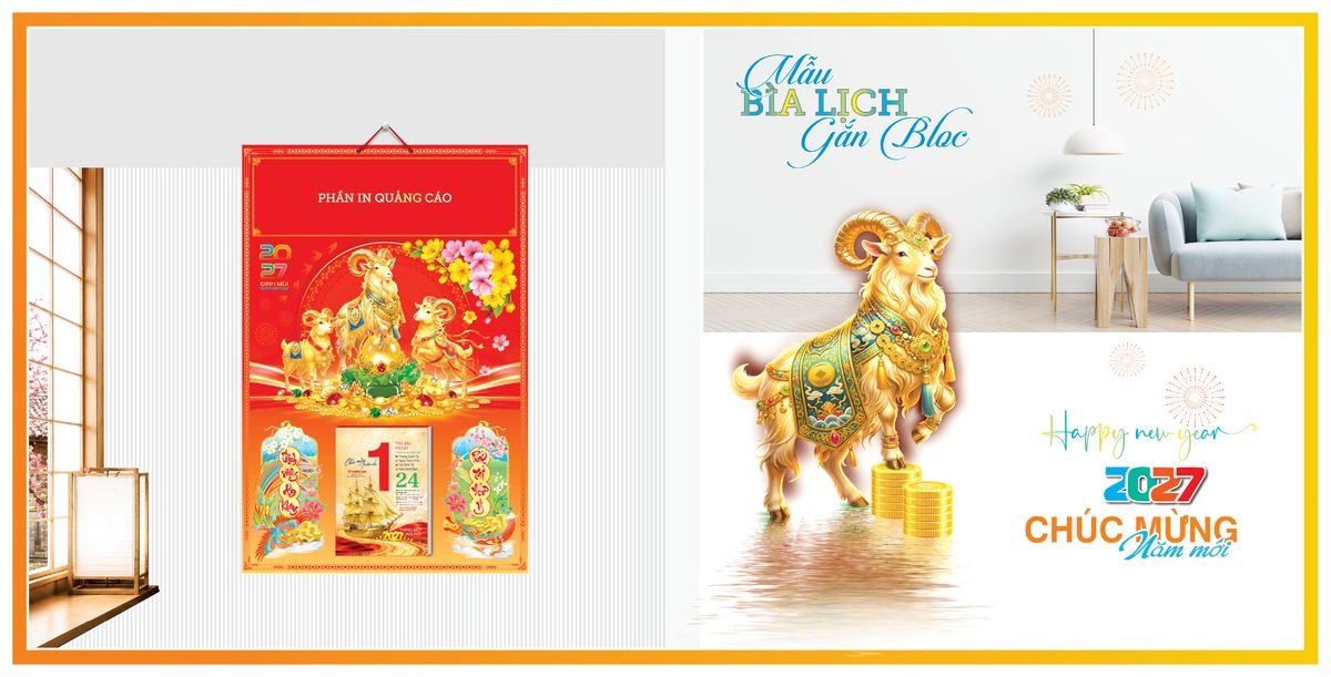 Bìa Lịch Treo Gắn Bloc TPNBIA01 Ấn Phẩm Lịch Tết Eco Thân Thiện Môi Trường