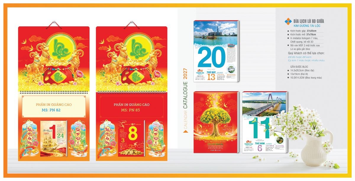 Bìa Lịch Treo Gắn Bloc TPNBIA04 Ấn Phẩm Lịch Tết Eco Thân Thiện Môi Trường