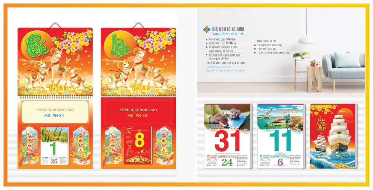 Bìa Lịch Treo Gắn Bloc TPNBIA05 Ấn Phẩm Lịch Tết Eco Thân Thiện Môi Trường