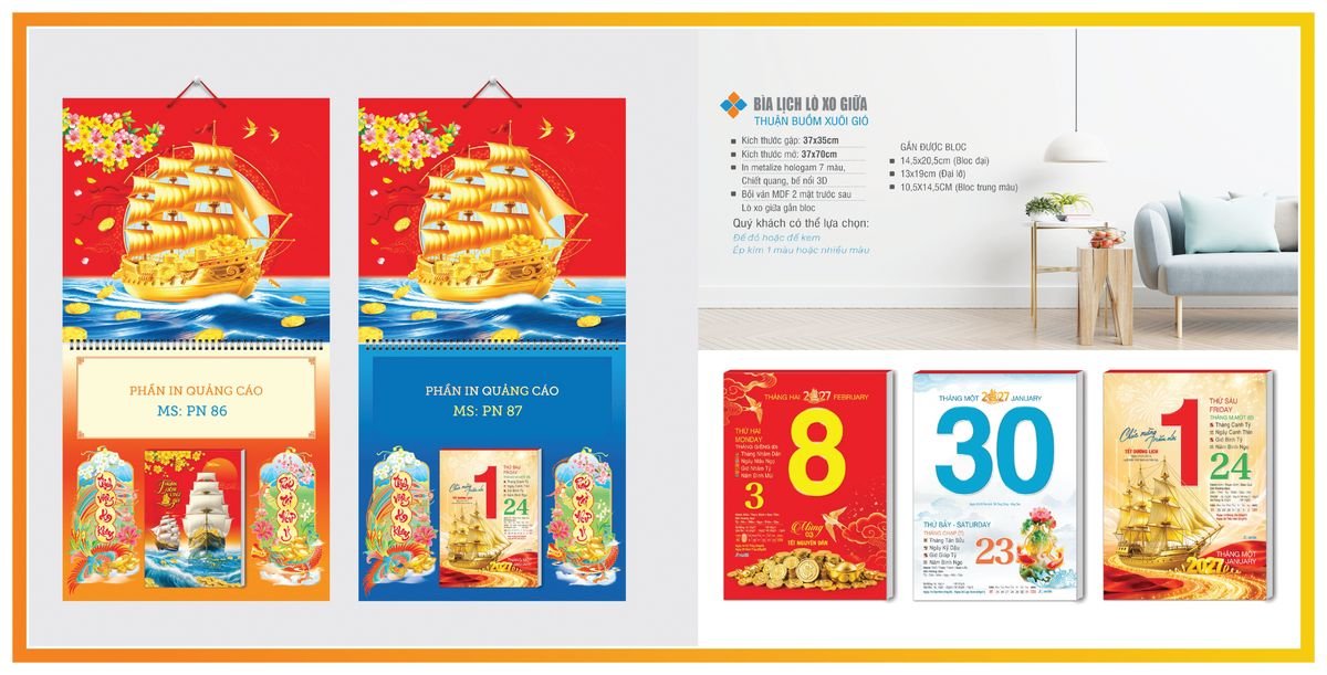 Bìa Lịch Treo Gắn Bloc TPNBIA06 Ấn Phẩm Lịch Tết Eco Thân Thiện Môi Trường