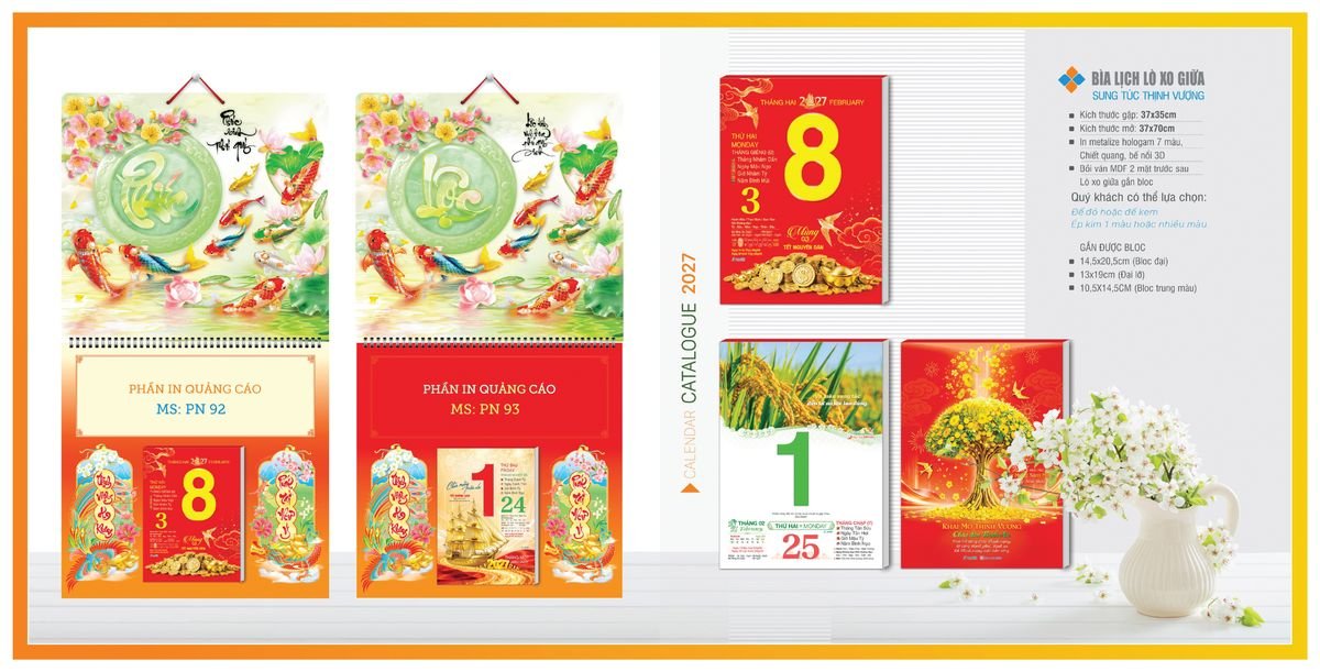 Bìa Lịch Treo Gắn Bloc TPNBIA09 Ấn Phẩm Lịch Tết Eco Thân Thiện Môi Trường