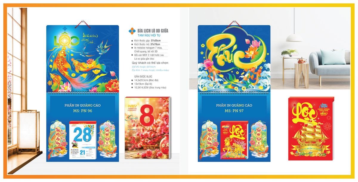 Bìa Lịch Treo Gắn Bloc TPNBIA11 Ấn Phẩm Lịch Tết Eco Thân Thiện Môi Trường