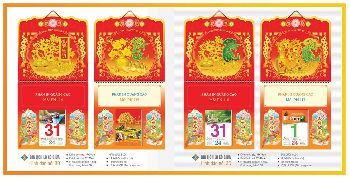 Bìa Lịch Treo Gắn Bloc TPNBIA16 Ấn Phẩm Lịch Tết Eco Thân Thiện Môi Trường